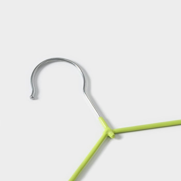 Плечики - вешалки для одежды Доляна, 10 шт, детские, антискользящие, 29,5&times;17 см, цвет зелёный