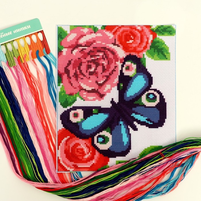 Вышивка крестиком &laquo;Бабочка&raquo;, набор для творчества, 25 х 20 см