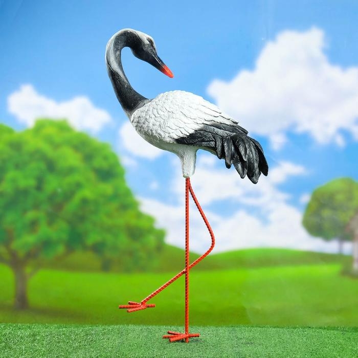 Садовая фигура Садовая фигура "Журавль с загнутой шеей" 16х42х60см