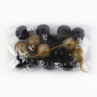 Новогодние шары ёлочные, на Новый год, d=3 см, 15 шт., цвет золотой и чёрный Новогодние шары ёлочные, на Новый год, d=3 см, 15 шт., цвет золотой и чёрный