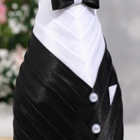 Украшения на шампанское "Элит-тубы" платье с юбкой айвори (2 шт, ) Украшения на шампанское "Элит-тубы" платье с юбкой айвори (2 шт, )