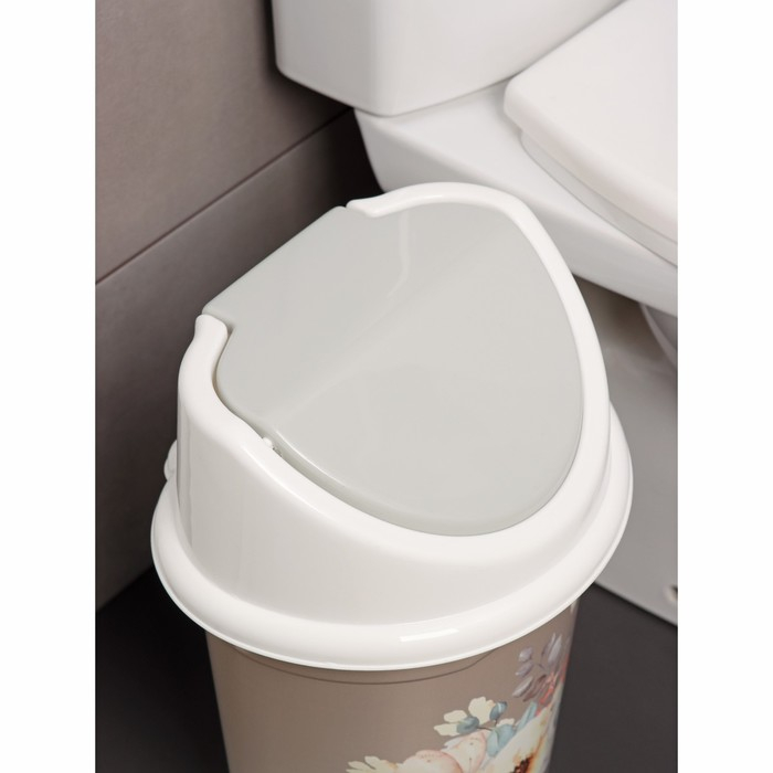 Ведро для мусора с подвижной крышкой Виолет &laquo;Акварель&raquo;, 14 л