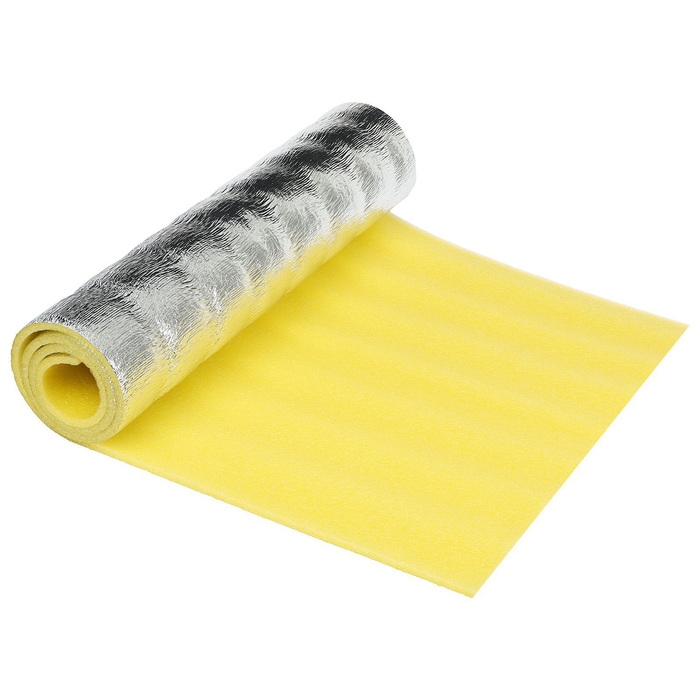 Коврик туристический maclay, с фольгой, 180х60х1 см, цвет жёлтый