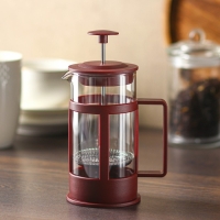 Чайник заварочный френч - пресс Доляна &laquo;Классика&raquo;, 350 мл, стекло, цвет коричневый