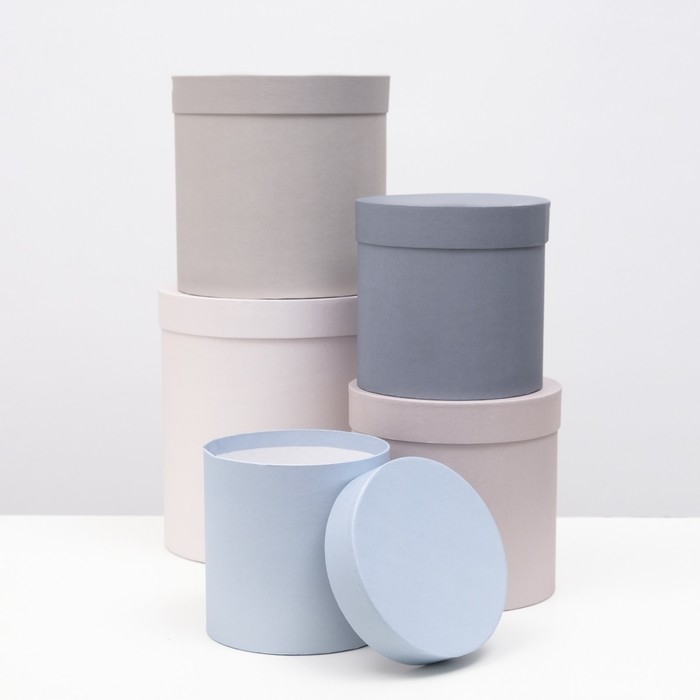 Набор круглых коробок 5 в 1 Набор круглых коробок 5 в 1 "Морской" 20 х 20 х 20 - 15 х 15 х 15 см