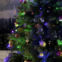 Гирлянда «Сеть» d=1.8 м с кольцом на ёлку, IP20, тёмная нить, 224 LED, свечение мульти, 8 режимов, 220 В Гирлянда «Сеть» d=1.8 м с кольцом на ёлку, IP20, тёмная нить, 224 LED, свечение мульти, 8 режимов, 220 В