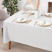 Скатерть Этель "Круги" цв.серебро, 142*220 +/-3 см, 115 &plusmn;10 гр,100%