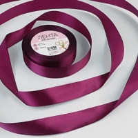 Лента атласная, 25 мм &times; 23 &plusmn; 1 м, цвет баклажановый №252