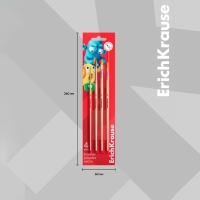 Набор кистей синтетика 4 штуки № 2, 5, 8 ErichKrause "Jolly Friends", для акварели и гуаши, блистер Набор кистей синтетика 4 штуки № 2, 5, 8 ErichKrause "Jolly Friends", для акварели и гуаши, блистер