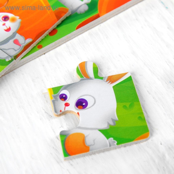 Пазл &laquo;Зайки&raquo; 12 элементов, 0,4&times;14,5&times;11 см