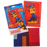 Аппликация форменными стикерами "Щенячий патруль", набор для творчества, стикерная мозаика Аппликация форменными стикерами "Щенячий патруль", набор для творчества, стикерная мозаика