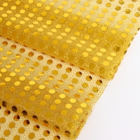 Отрез для рукоделия, сетка с пайетками, цвет жёлтый, 47,5 &times; 50 см