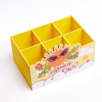 Органайзер для хранения мелочей "Хорошего дня!" 6 отделений, 18,7х12,5х12,5 см Органайзер для хранения мелочей "Хорошего дня!" 6 отделений, 18,7х12,5х12,5 см