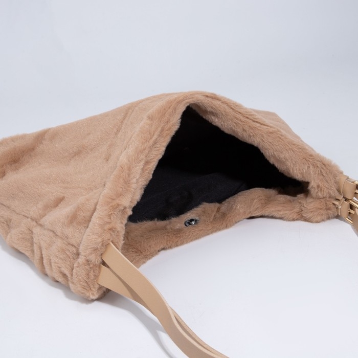 Сумка-мешок на молнии, цвет коричневый Сумка-мешок на молнии, цвет коричневый