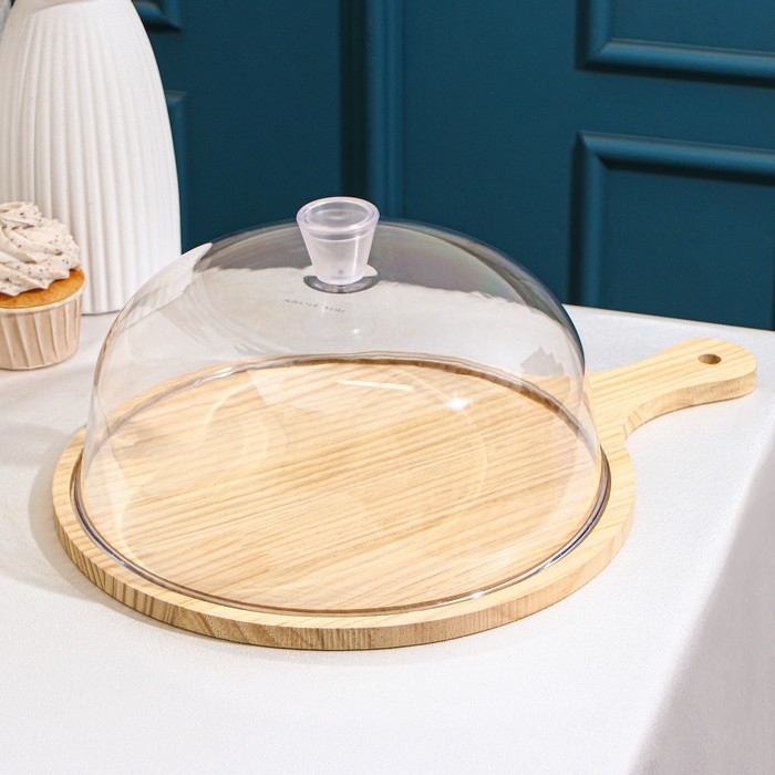 Блюдо для подачи с ручкой Доляна &laquo;Древо&raquo;, d=28 см