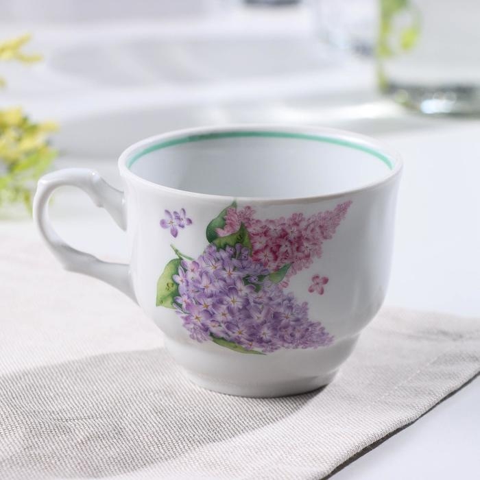Чашка чайная фарфоровая &laquo;Сирень&raquo;, 250 мл