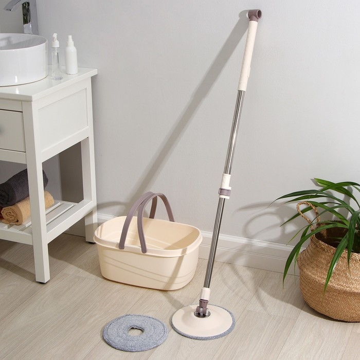 Швабра с отжимом и ведро Доляна, 42,5&times;29&times;18 см, 14 л, телескопическая ручка 80 - 110 см