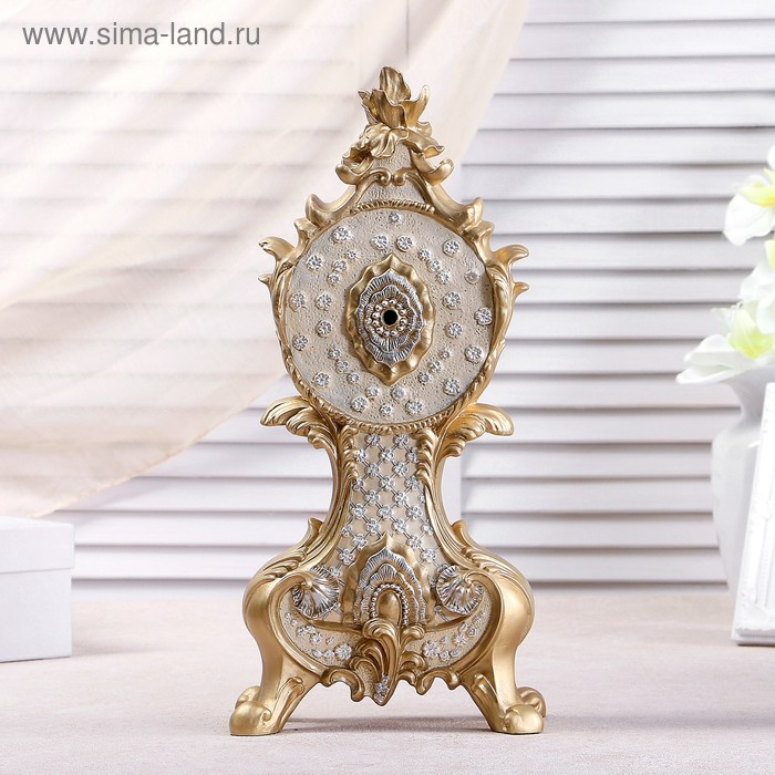 Часы настольные интерьерные каминные "Рококо", 38 х 17.5 х 10 см, d-10 см 3940763