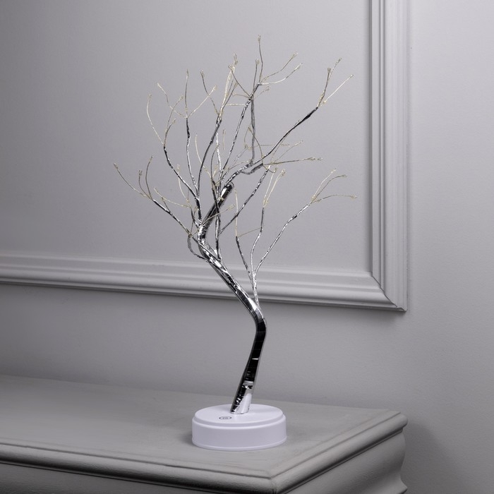 Светодиодный куст «Ива» 45 см, 108 LED, постоянное свечение, батарейки ААх3 (не в комплекте), USB, свечение тёплое белое Светодиодный куст «Ива» 45 см, 108 LED, постоянное свечение, батарейки ААх3 (не в комплекте), USB, свечение тёплое белое