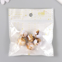 Бусины для творчества пластик "Разводы краски. Коричневые" d=1,8 см набор 20 гр