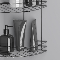Полка для ванной угловая 3-х ярусная, 19&times;19&times;41 см, цвет хром