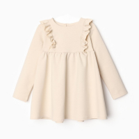 Платье для девочки с рюшей KAFTAN "Basic line", размер 32 (110-116), цвет кремовый