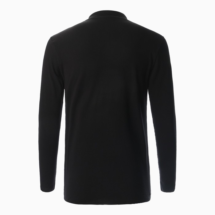Поло мужское с длинным рукавом, цвет чёрный, размер 54