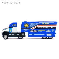 Грузовик инерционный &laquo;Полиция&raquo;, 3 металлические машины в комплекте