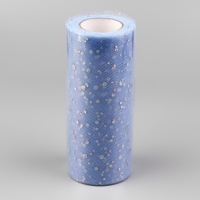 Фатин с блёстками, 15 см, 11 ± 1 г/кв.м, 23 ± 1 м, цвет голубой №21 Фатин с блёстками, 15 см, 11 ± 1 г/кв.м, 23 ± 1 м, цвет голубой №21