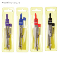 Циркуль металлический Koh-I-Noor 4505, 122 мм + контейнер с грифелем, серебристый, в блистере с европодвесом