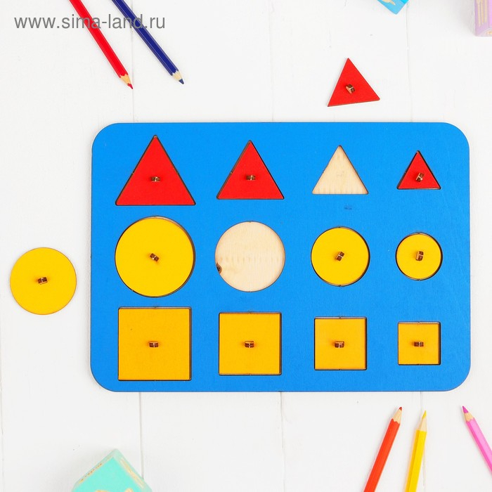 Рамка-вкладыш М. Монтессори &laquo;Больше-меньше 1&raquo; МИКС