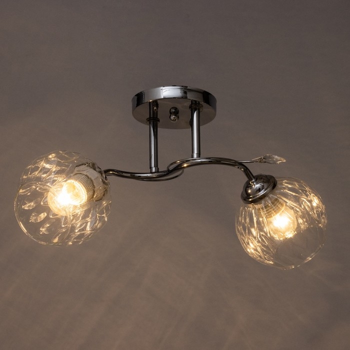 Люстра потолочная Дебра 2х40Вт Е27 Хром 46x19x22 см