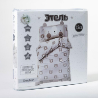 Постельное белье &laquo;Этель&raquo; 1,5 сп Gray bear 143х215 см, 150х214 см, 50х70 см -1 шт