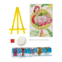 Алмазная мозаика с частичным заполнением на подставке «Фламинго», 13 х 19 см, картон Алмазная мозаика с частичным заполнением на подставке «Фламинго», 13 х 19 см, картон