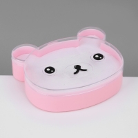 Органайзер для украшений «Шкатулка мишка» 8 мест, пластик, 10,5×10×3 см, цвет розовый Органайзер для украшений «Шкатулка мишка» 8 мест, пластик, 10,5×10×3 см, цвет розовый