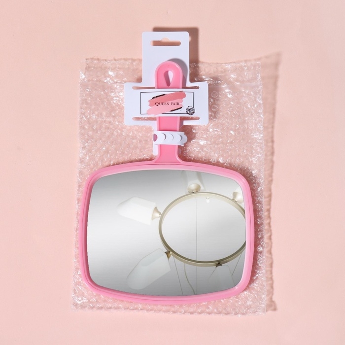 Зеркало с ручкой, зеркальная поверхность 12 &times; 15 см, цвет МИКС