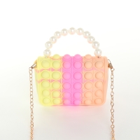 Сумка детская для девочки на замке &laquo;Выбражулька&raquo;, pop it, цвет бежевый/розовый/жёлтый