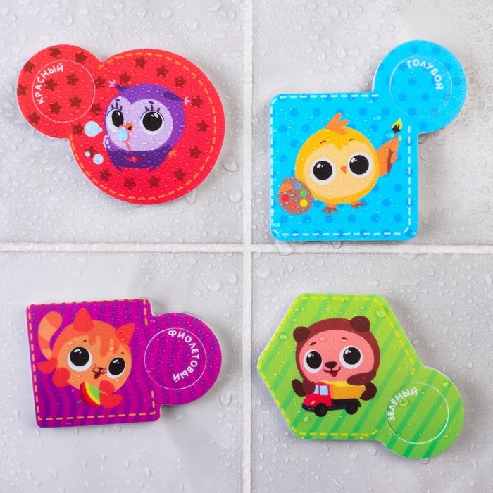 Набор игрушек для ванны &laquo;Кругляшики&raquo;, МАКСИ - пазл, сачок, удочка, Крошка Я