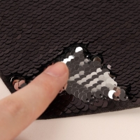 Термоаппликация двусторонняя &laquo;Карман&raquo;, с пайетками, 12 &times; 10,5 см, цвет чёрный/серебряный, цена за 1 штуку