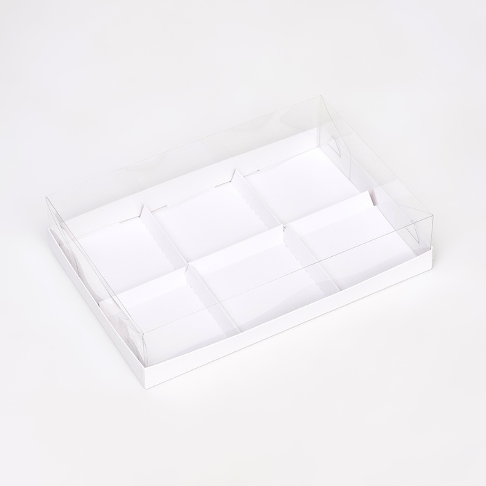 Коробка для муссовых пирожных 6 штук, 26x17x6 Белый Коробка для муссовых пирожных 6 штук, 26x17x6 Белый