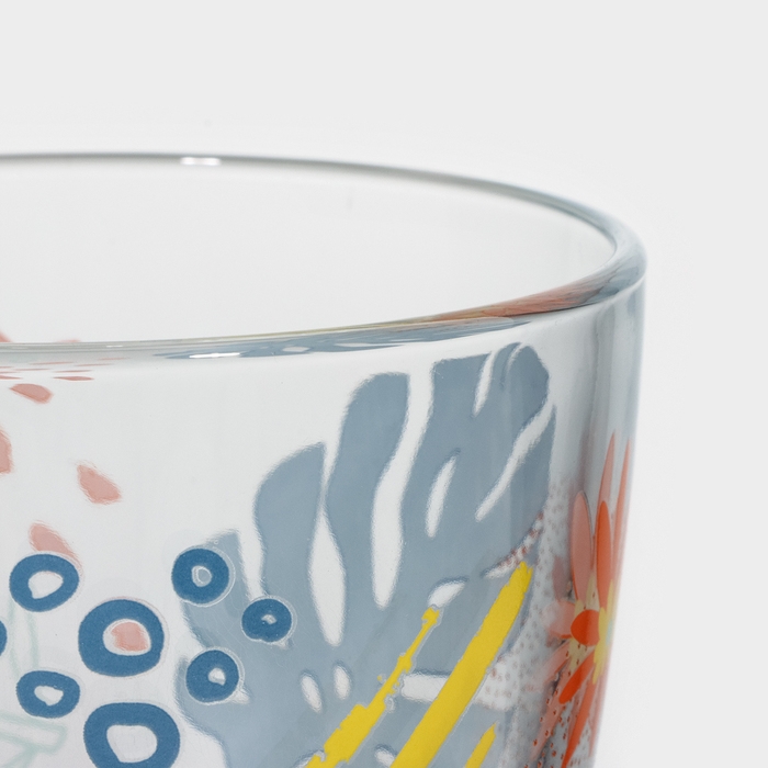 Стакан низкий стеклянный &laquo;Тропики&raquo;, 250 мл, МИКС