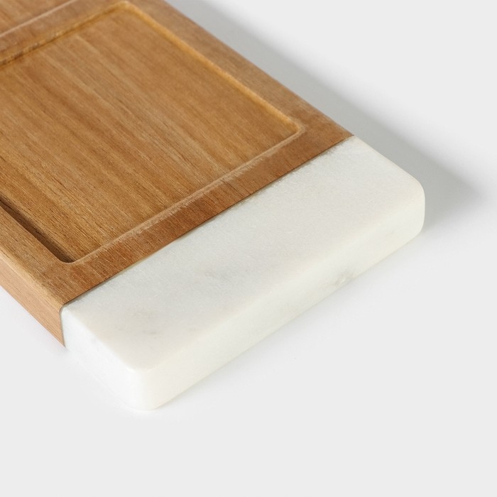 Менажница Magistro Forest dream, 3 секции, 40×10 см, акация, мрамор Менажница Magistro Forest dream, 3 секции, 40×10 см, акация, мрамор