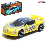 Машина &laquo;Crazy race. Гонки&raquo;, русская озвучка, световые и звуковые эффекты, работает от батареек, цвет жёлтый