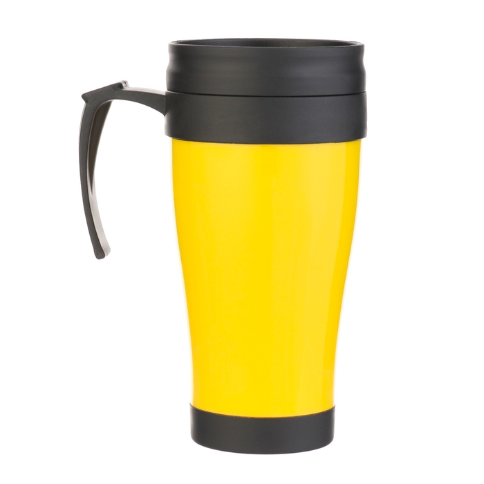 Термокружка, 400 мл, Комфорт Термокружка, 400 мл, Комфорт "Визави", 12.5 х 17 см, желтая