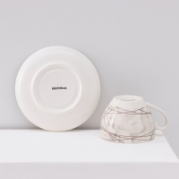 Сервиз фарфоровый чайный Доляна «Мрамор», 12 предметов: 6 чашек 280 мл, 6 блюдец d=15 см, цвет серый Сервиз фарфоровый чайный Доляна «Мрамор», 12 предметов: 6 чашек 280 мл, 6 блюдец d=15 см, цвет серый