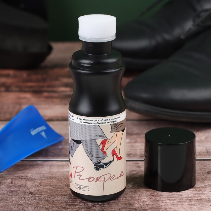 Жидкий крем для замши с губкой, для обновления цвета, 100 мл