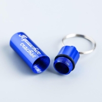 Адресник для вложения записки широкий, капсула 5,2х1,4 см, цвет синий Адресник для вложения записки широкий, капсула 5,2х1,4 см, цвет синий