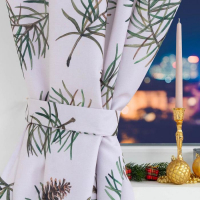 Комплект штор для кухни с подхватами Christmas tree 145х180см-2 шт., габардин Комплект штор для кухни с подхватами Christmas tree 145х180см-2 шт., габардин