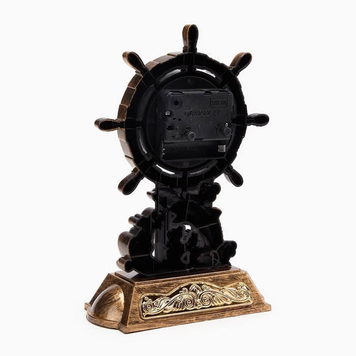 Часы - будильник настольные Часы - будильник настольные "Штурвал", дискретный ход, циферблат d-7 см, 15 х 22.5 см, АА