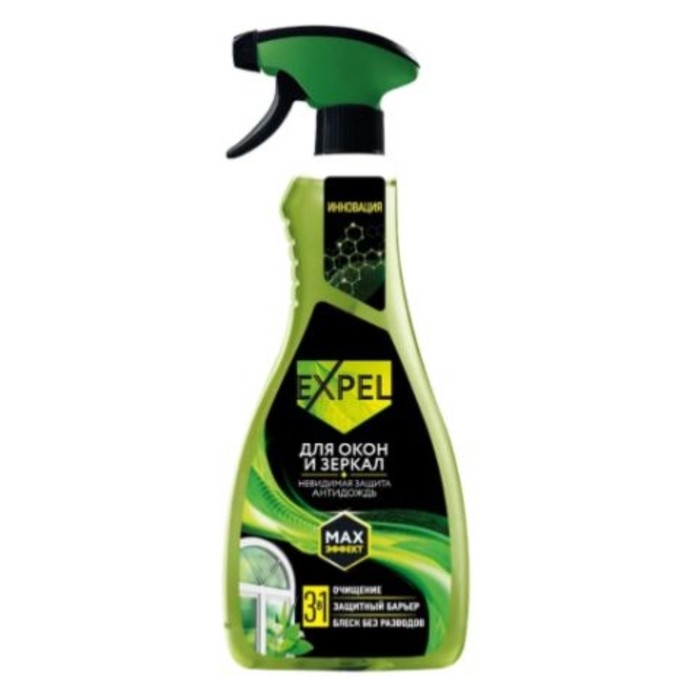 Средство для мытья стекол и зеркал Expel, мята, антидождь, 450 мл